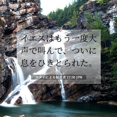 Picture 07 - マタイによる福音書 27:50 JPN - イエスはもう一度大声で叫んで、つ - Bible Verse Picture