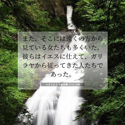 Picture 07 - マタイによる福音書 27:55 JPN - また、そこには遠くの方から見てい - Bible Verse Picture