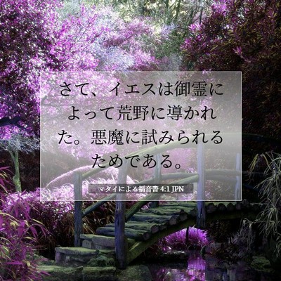 Picture 07 - マタイによる福音書 4:1 JPN - さて、イエスは御霊によって荒野に - Bible Verse Picture
