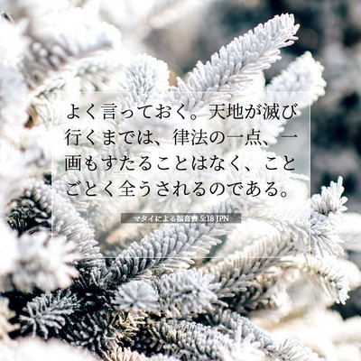 Picture 07 - マタイによる福音書 5:18 JPN - よく言っておく。天地が滅び行くま - Bible Verse Picture