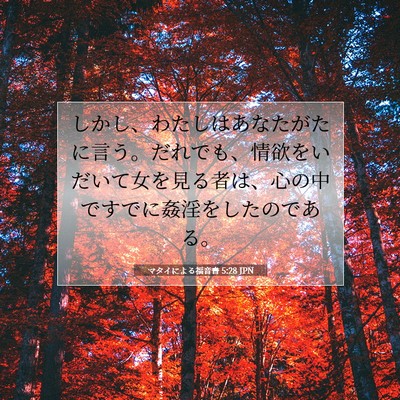 Picture 07 - マタイによる福音書 5:28 JPN - しかし、わたしはあなたがたに言う - Bible Verse Picture