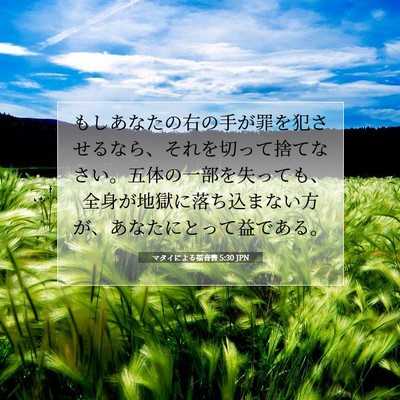 Picture 07 - マタイによる福音書 5:30 JPN - もしあなたの右の手が罪を犯させる - Bible Verse Picture