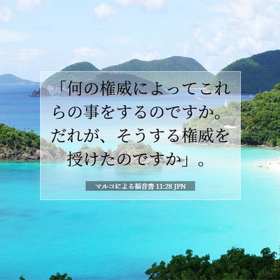 Picture 07 - マルコによる福音書 11:28 JPN - 「何の権威によってこれらの事をす - Bible Verse Picture