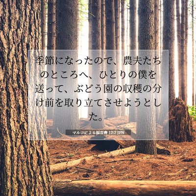 Picture 07 - マルコによる福音書 12:2 JPN - 季節になったので、農夫たちのとこ - Bible Verse Picture