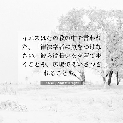 Picture 07 - マルコによる福音書 12:38 JPN - イエスはその教の中で言われた、「 - Bible Verse Picture