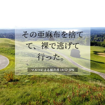 Picture 07 - マルコによる福音書 14:52 JPN - その亜麻布を捨てて、裸で逃げて行 - Bible Verse Picture