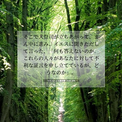 Picture 07 - マルコによる福音書 14:60 JPN - そこで大祭司が立ちあがって、まん - Bible Verse Picture