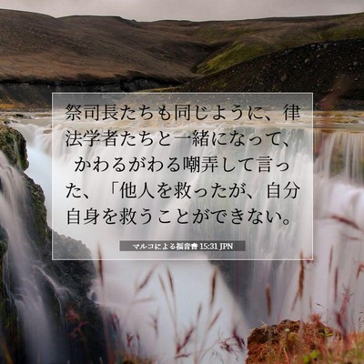 Picture 07 - マルコによる福音書 15:31 JPN - 祭司長たちも同じように、律法学者 - Bible Verse Picture