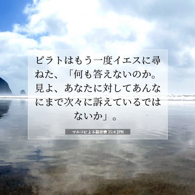 Picture 07 - マルコによる福音書 15:4 JPN - ピラトはもう一度イエスに尋ねた、 - Bible Verse Picture