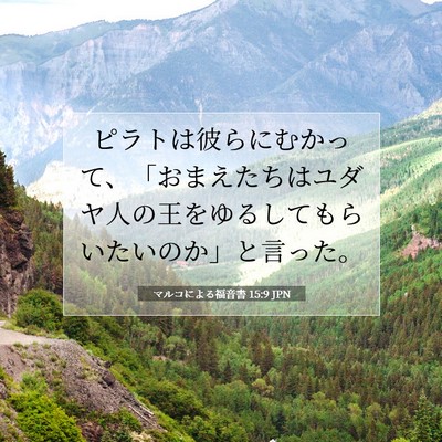 Picture 07 - マルコによる福音書 15:9 JPN - ピラトは彼らにむかって、「おまえ - Bible Verse Picture