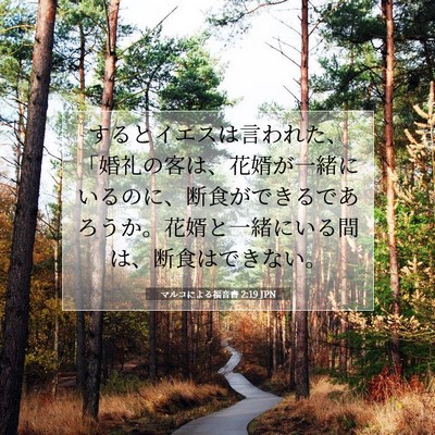 Picture 07 - マルコによる福音書 2:19 JPN - するとイエスは言われた、「婚礼の - Bible Verse Picture