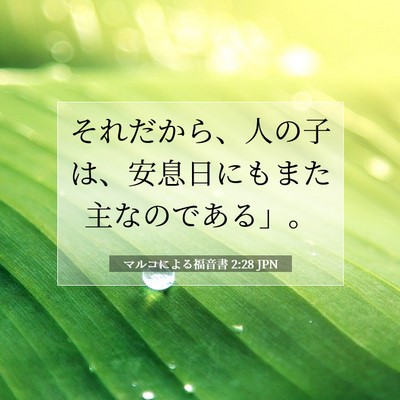 Picture 07 - マルコによる福音書 2:28 JPN - それだから、人の子は、安息日にも - Bible Verse Picture