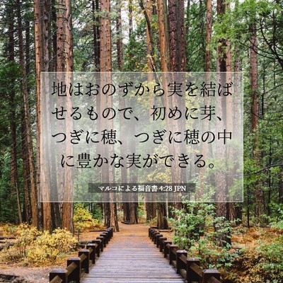 Picture 07 - マルコによる福音書 4:28 JPN - 地はおのずから実を結ばせるもので - Bible Verse Picture