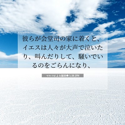 Picture 07 - マルコによる福音書 5:38 JPN - 彼らが会堂司の家に着くと、イエス - Bible Verse Picture