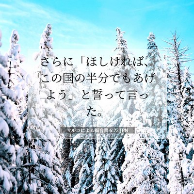 Picture 07 - マルコによる福音書 6:23 JPN - さらに「ほしければ、この国の半分 - Bible Verse Picture