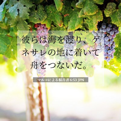 Picture 07 - マルコによる福音書 6:53 JPN - 彼らは海を渡り、ゲネサレの地に着 - Bible Verse Picture