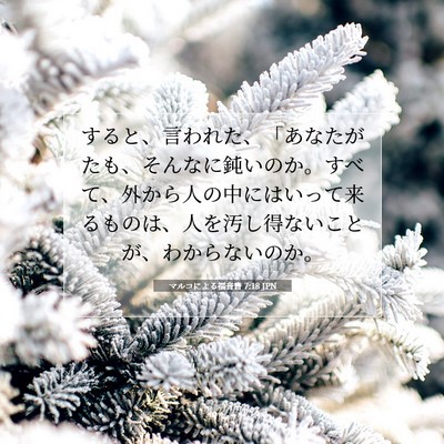 Picture 07 - マルコによる福音書 7:18 JPN - すると、言われた、「あなたがたも - Bible Verse Picture