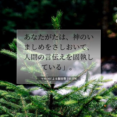 Picture 07 - マルコによる福音書 7:8 JPN - あなたがたは、神のいましめをさし - Bible Verse Picture