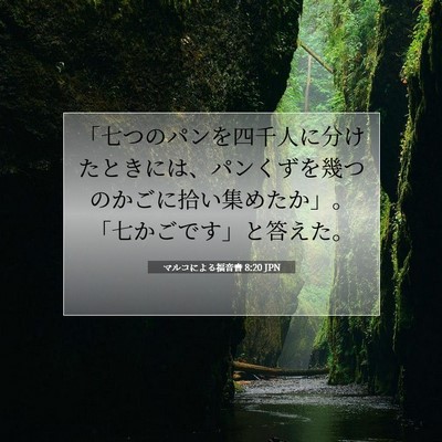 Picture 07 - マルコによる福音書 8:20 JPN - 「七つのパンを四千人に分けたとき - Bible Verse Picture