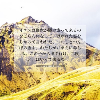 Picture 07 - マルコによる福音書 9:25 JPN - イエスは群衆が駆け寄って来るのを - Bible Verse Picture