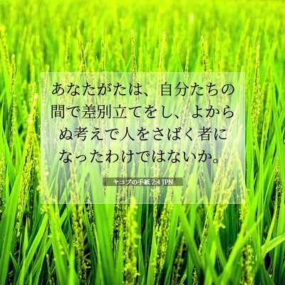 Picture 07 - ヤコブの手紙 2:4 JPN - あなたがたは、自分たちの間で差別 - Bible Verse Picture