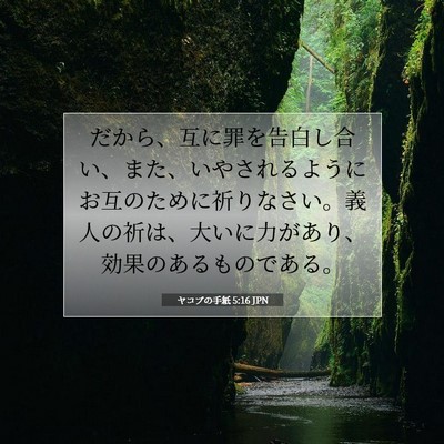 Picture 07 - ヤコブの手紙 5:16 JPN - だから、互に罪を告白し合い、また - Bible Verse Picture