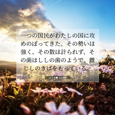 Picture 07 - ヨエル書 1:6 JPN - 一つの国民がわたしの国に攻めのぼ - Bible Verse Picture