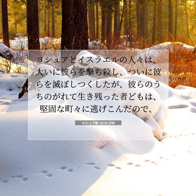 Picture 07 - ヨシュア記 10:20 JPN - ヨシュアとイスラエルの人々は、大 - Bible Verse Picture