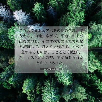 Picture 07 - ヨシュア記 10:40 JPN - こうしてヨシュアはその地の全部、 - Bible Verse Picture