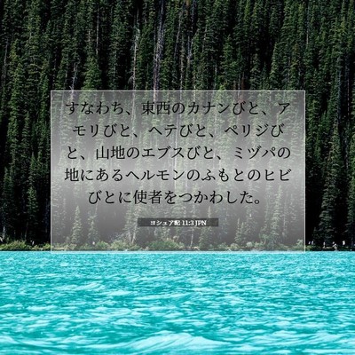 Picture 07 - ヨシュア記 11:3 JPN - すなわち、東西のカナンびと、アモ - Bible Verse Picture
