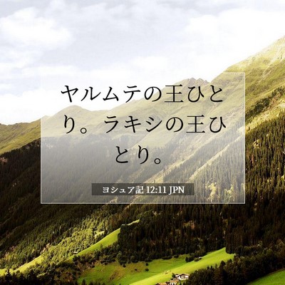 Picture 07 - ヨシュア記 12:11 JPN - ヤルムテの王ひとり。ラキシの王ひ - Bible Verse Picture