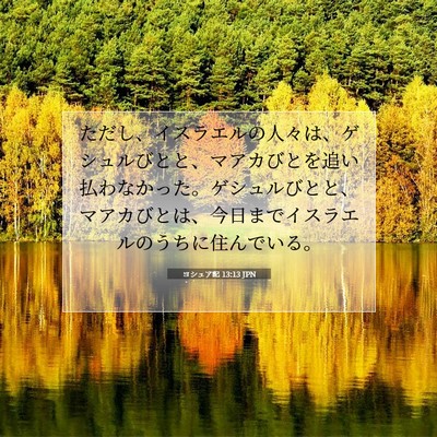 Picture 07 - ヨシュア記 13:13 JPN - ただし、イスラエルの人々は、ゲシ - Bible Verse Picture