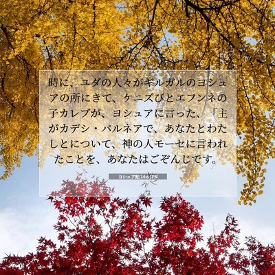 Picture 07 - ヨシュア記 14:6 JPN - 時に、ユダの人々がギルガルのヨシ - Bible Verse Picture