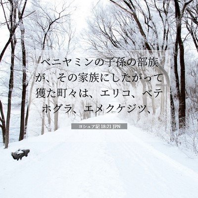 Picture 07 - ヨシュア記 18:21 JPN - ベニヤミンの子孫の部族が、その家 - Bible Verse Picture