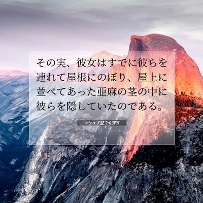 Picture 07 - ヨシュア記 2:6 JPN - その実、彼女はすでに彼らを連れて - Bible Verse Picture