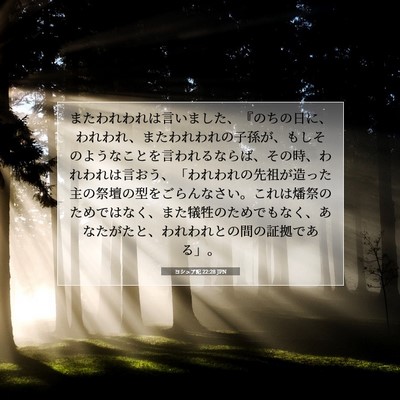 Picture 07 - ヨシュア記 22:28 JPN - またわれわれは言いました、『のち - Bible Verse Picture