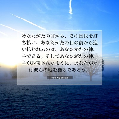 Picture 07 - ヨシュア記 23:5 JPN - あなたがたの前から、その国民を打 - Bible Verse Picture