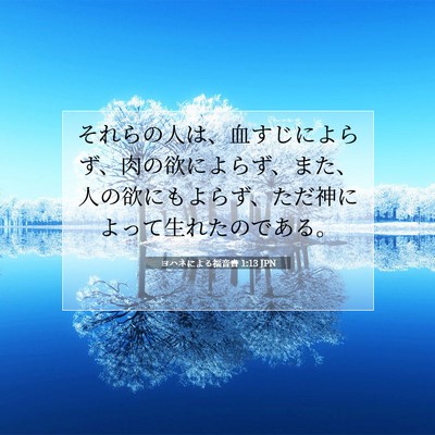 Picture 07 - ヨハネによる福音書 1:13 JPN - それらの人は、血すじによらず、肉 - Bible Verse Picture
