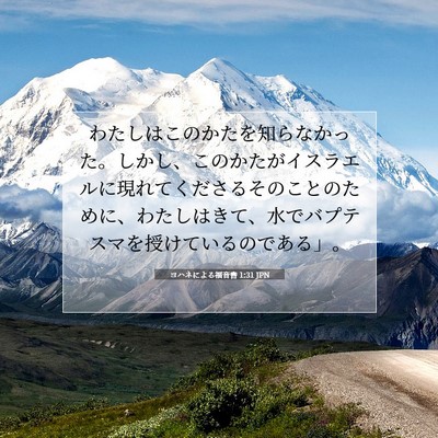Picture 07 - ヨハネによる福音書 1:31 JPN - わたしはこのかたを知らなかった。 - Bible Verse Picture