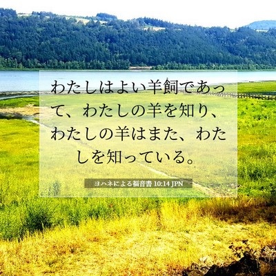 Picture 07 - ヨハネによる福音書 10:14 JPN - わたしはよい羊飼であって、わたし - Bible Verse Picture