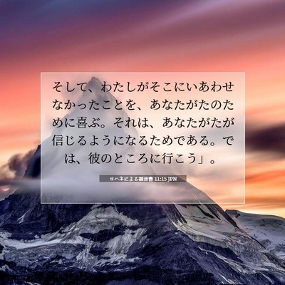 Picture 07 - ヨハネによる福音書 11:15 JPN - そして、わたしがそこにいあわせな - Bible Verse Picture