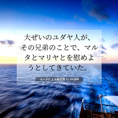 Picture 07 - ヨハネによる福音書 11:19 JPN - 大ぜいのユダヤ人が、その兄弟のこ - Bible Verse Picture