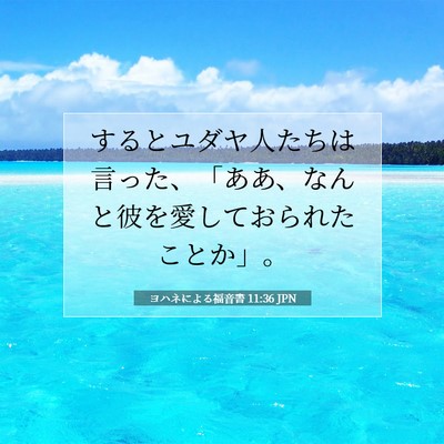 Picture 07 - ヨハネによる福音書 11:36 JPN - するとユダヤ人たちは言った、「あ - Bible Verse Picture