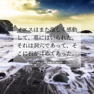 Picture 07 - ヨハネによる福音書 11:38 JPN - イエスはまた激しく感動して、墓に - Bible Verse Picture