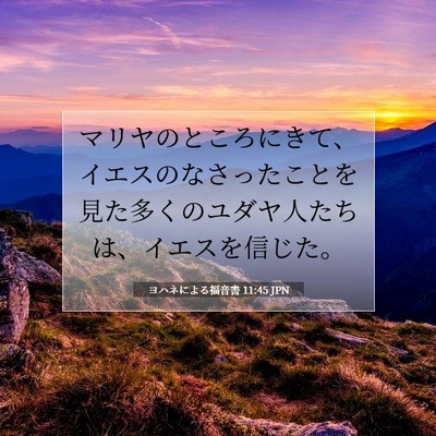 Picture 07 - ヨハネによる福音書 11:45 JPN - マリヤのところにきて、イエスのな - Bible Verse Picture