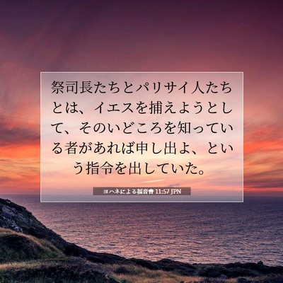 Picture 07 - ヨハネによる福音書 11:57 JPN - 祭司長たちとパリサイ人たちとは、 - Bible Verse Picture