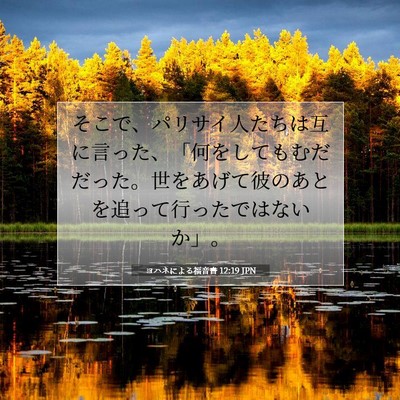 Picture 07 - ヨハネによる福音書 12:19 JPN - そこで、パリサイ人たちは互に言っ - Bible Verse Picture