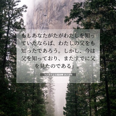 Picture 07 - ヨハネによる福音書 14:7 JPN - もしあなたがたがわたしを知ってい - Bible Verse Picture