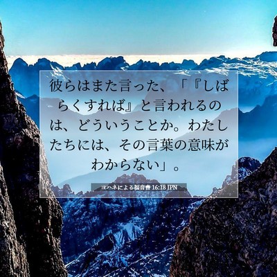 Picture 07 - ヨハネによる福音書 16:18 JPN - 彼らはまた言った、「『しばらくす - Bible Verse Picture