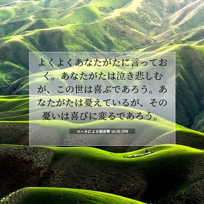Picture 07 - ヨハネによる福音書 16:20 JPN - よくよくあなたがたに言っておく。 - Bible Verse Picture